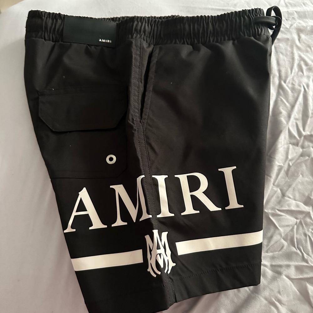 Amiri Black Shorts with White Logo